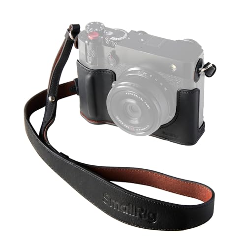 Black Leather Camera Case Kit with Shoulder Strap T177