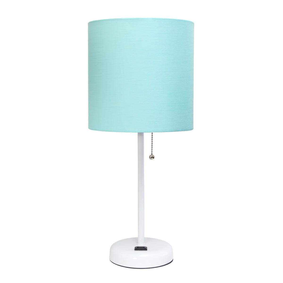 Aqua White Stick Lamp with Fabric Shade G627