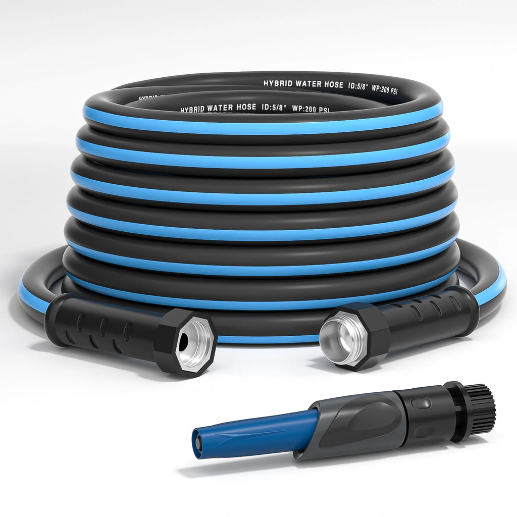 100ft x 5/8 Heavy Duty Garden Hose with Nozzle Y53498