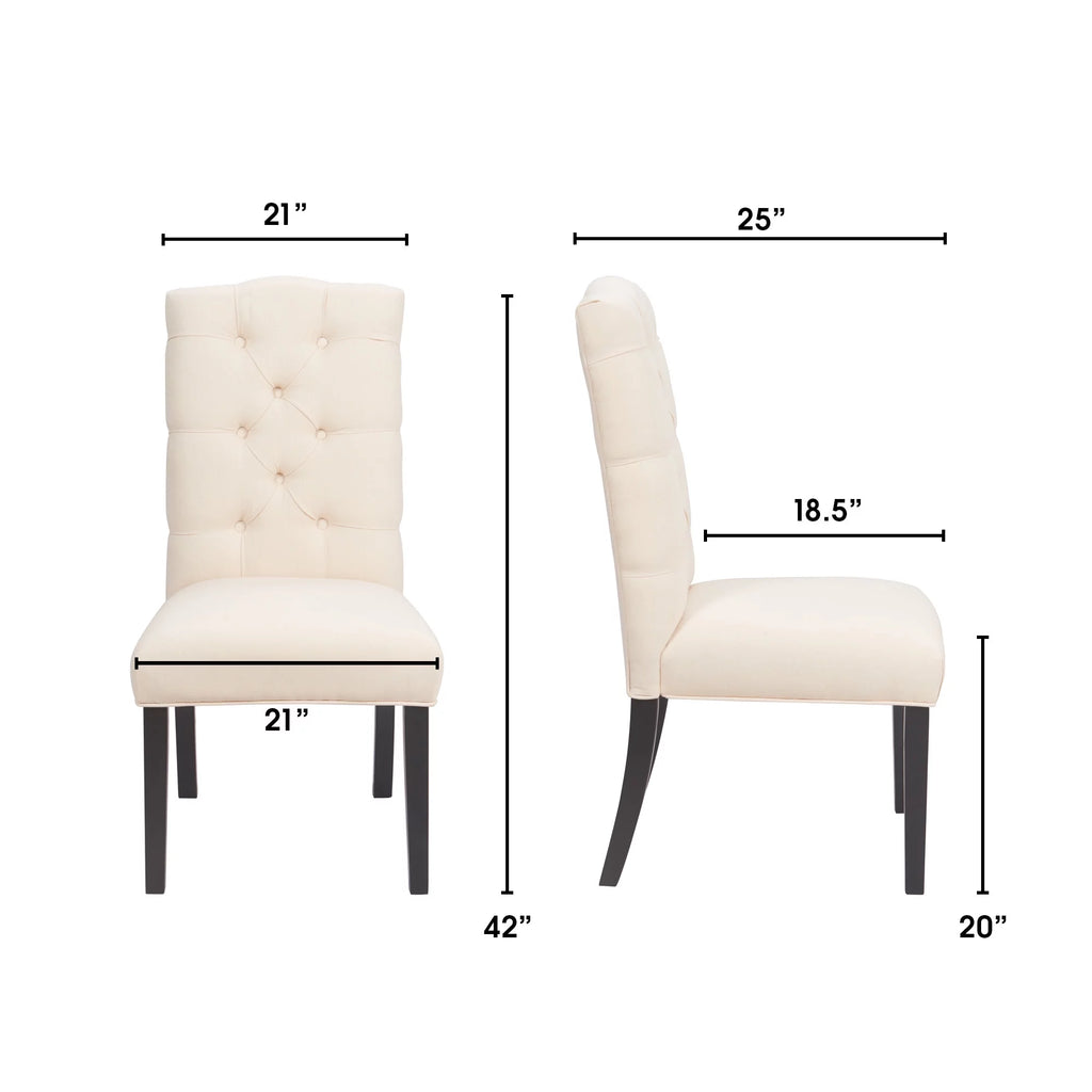 Beige Tufted Dining Chair Set of 2 E9992