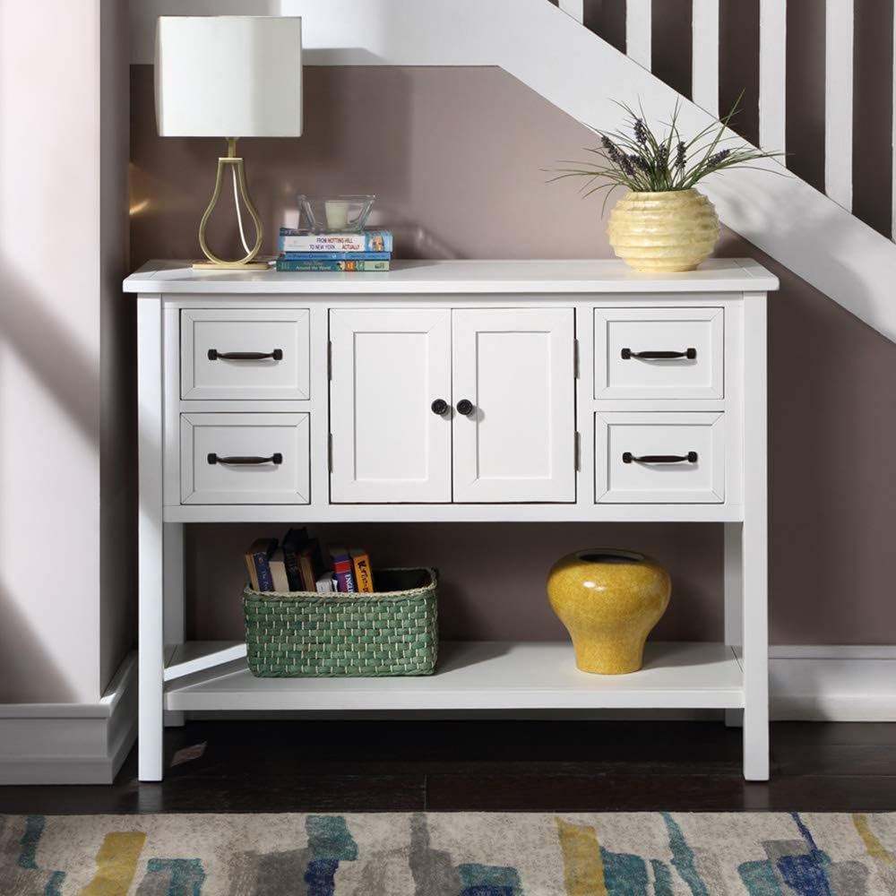 Modern Console Table with Drawers, Cabinet and Bottom Shelf S139