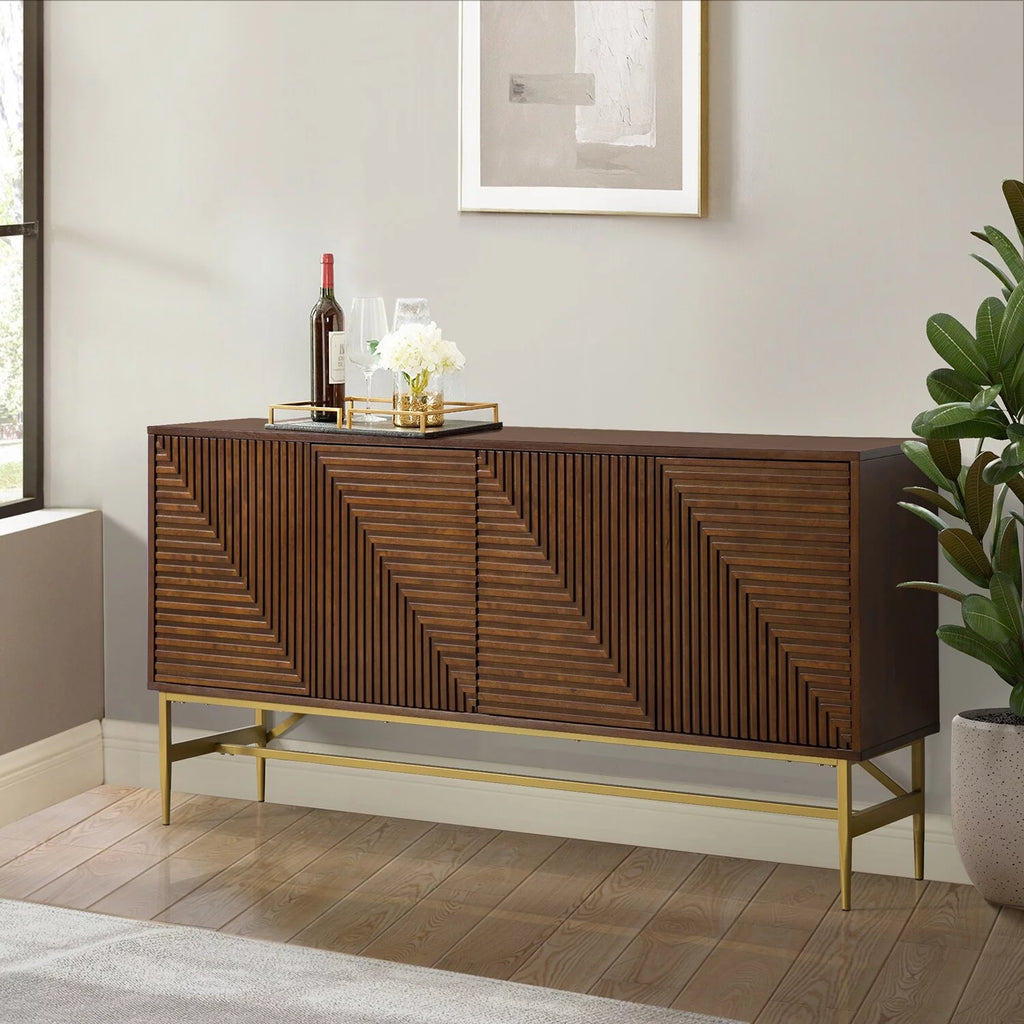 Walnut Sideboard with Metal Legs U5102
