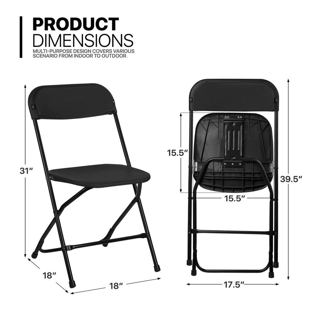 11 Pieces White Plastic Folding Table and Chair Set O3734