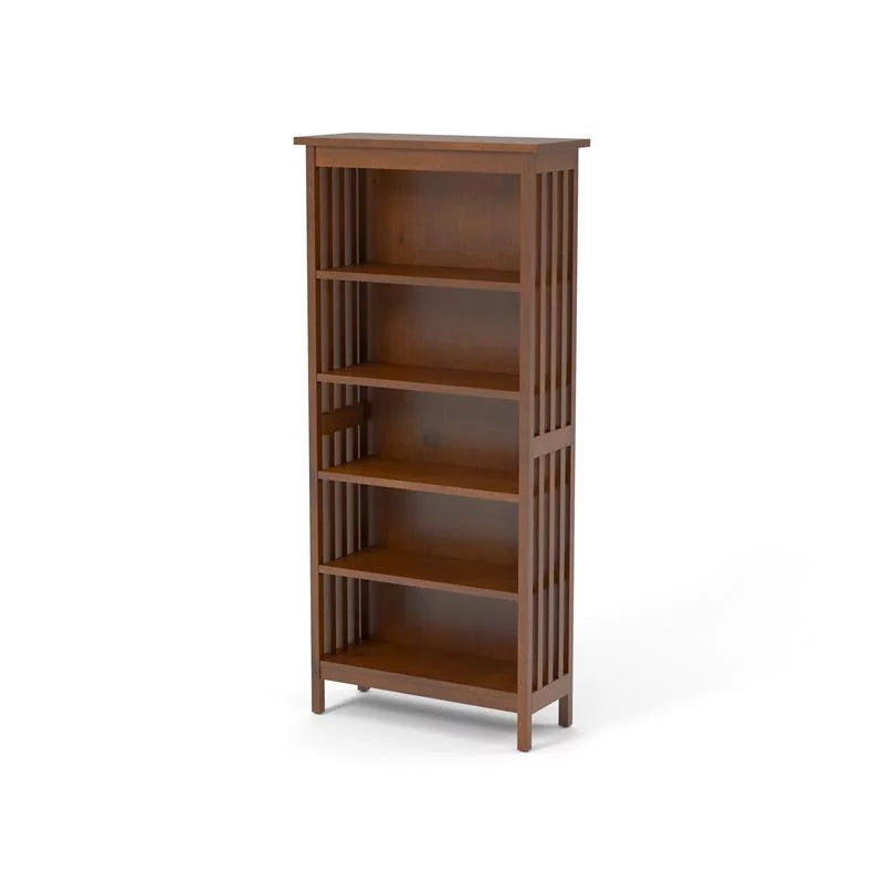 Antique Oak 5-Shelf Wood Bookcase D343957