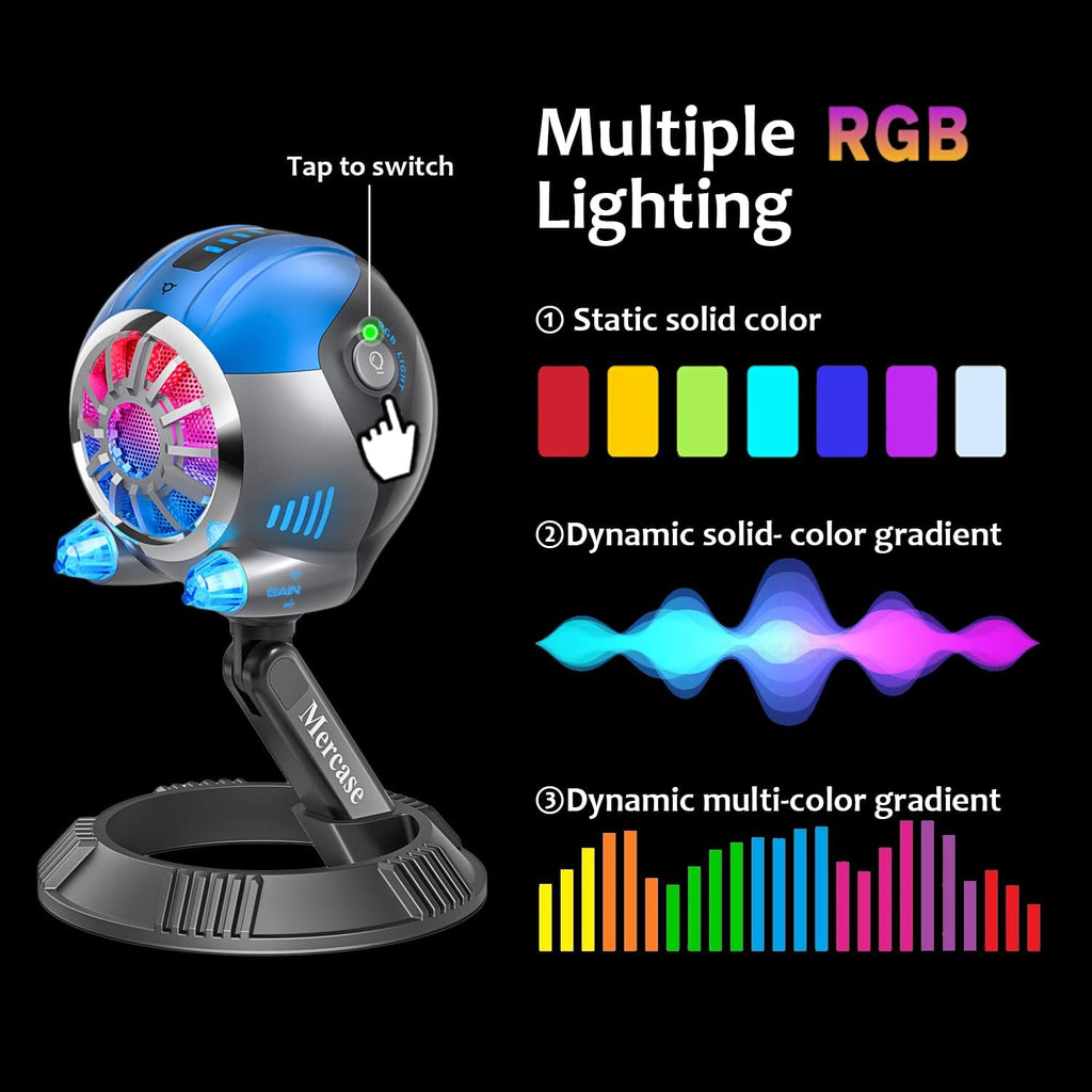 RGB Gaming Microphone with Quick Mute and Gain Control I910