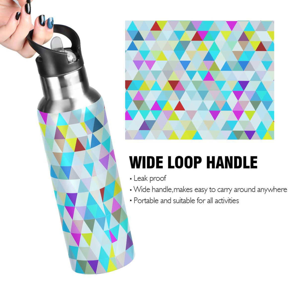 20 oz Insulated Stainless Steel Water Bottle with Straw Lid R14148