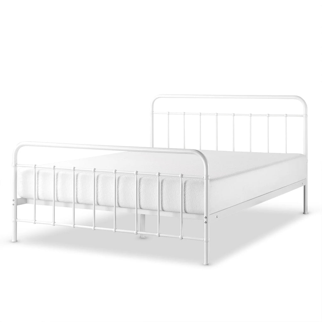 White Full Metal Platform Bed Frame M581862