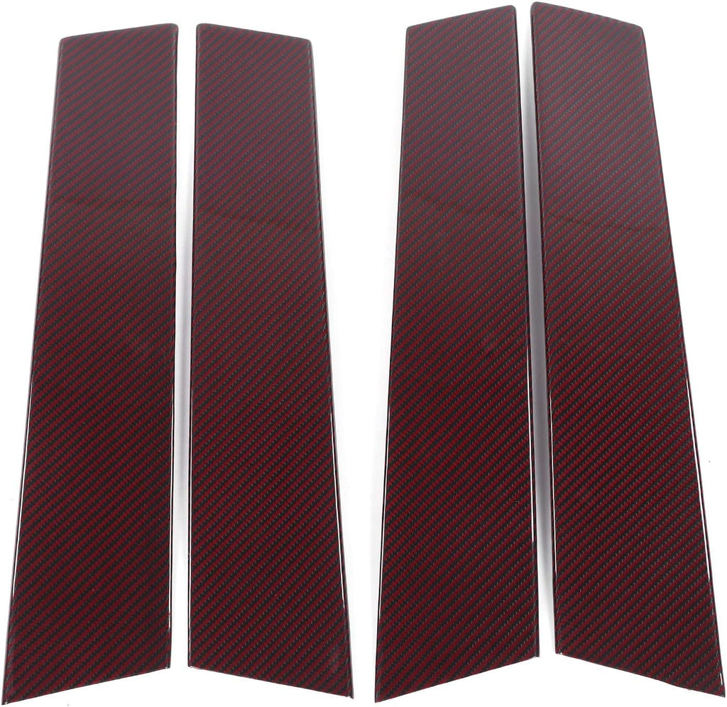 Carbon Fiber B Pillar Post Trim Cover Window Column Stickers Decoration Sticker Y847