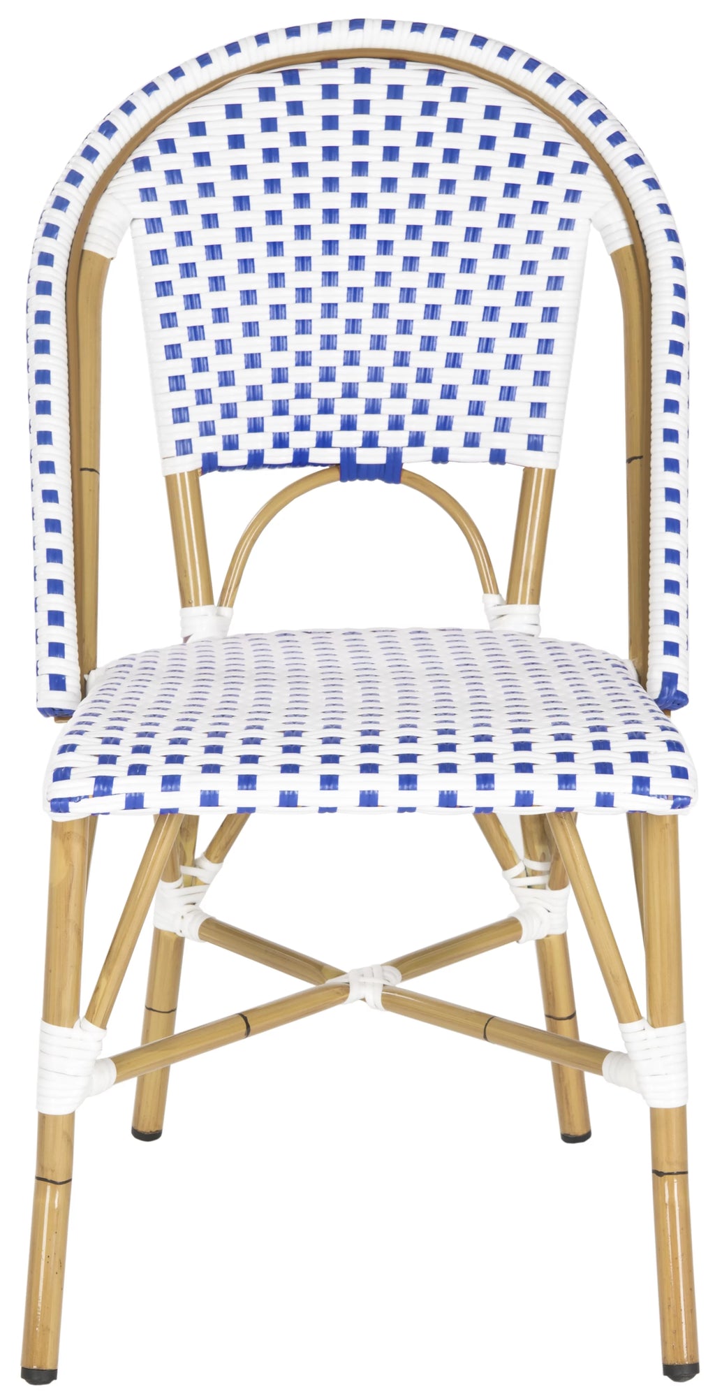 Blue White Set of 2 Outdoor Bistro Side Chair S192