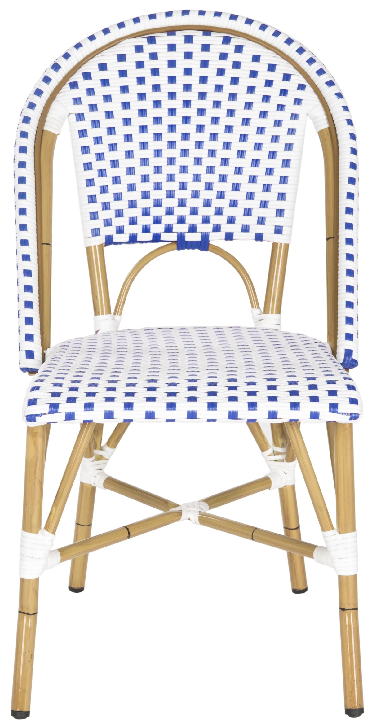 Blue White Set of 2 Outdoor Bistro Side Chair S192