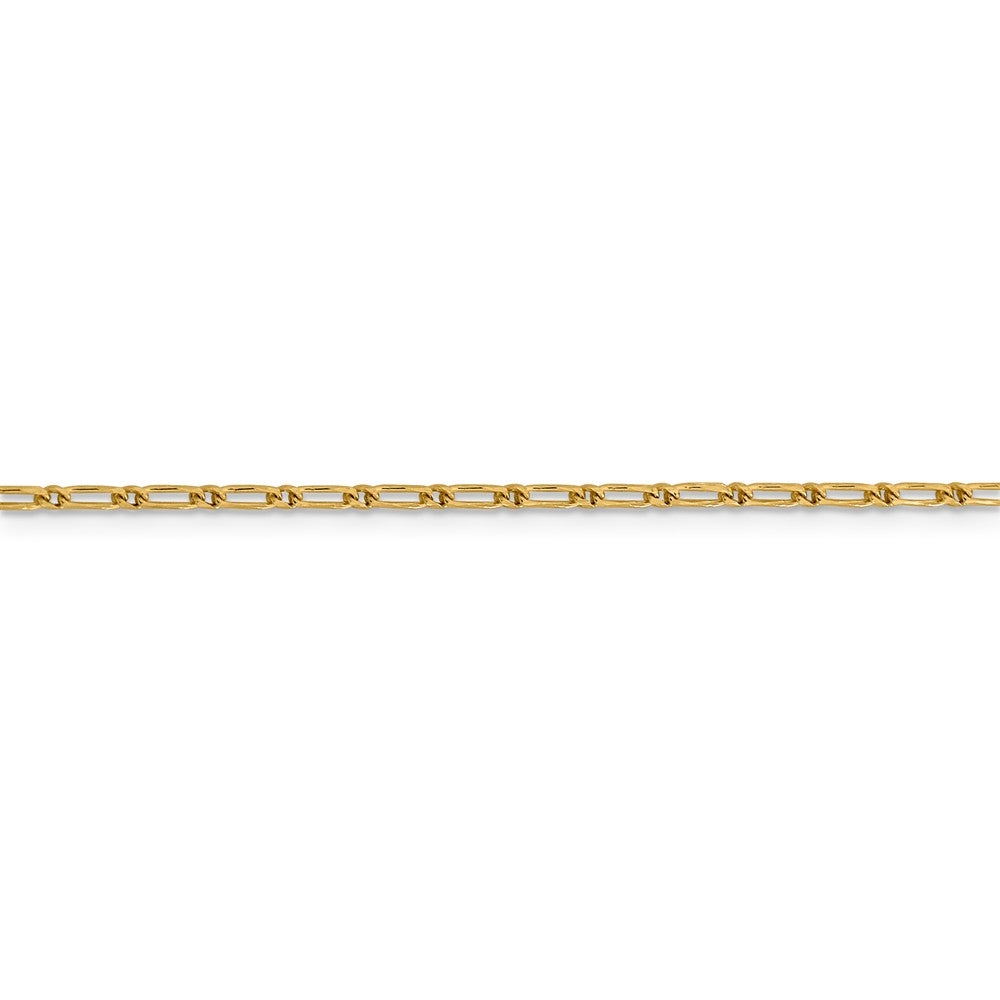14kt Yellow Gold 1.6mm Diamond Cut Long Link Franco Chain 18 inch E59990