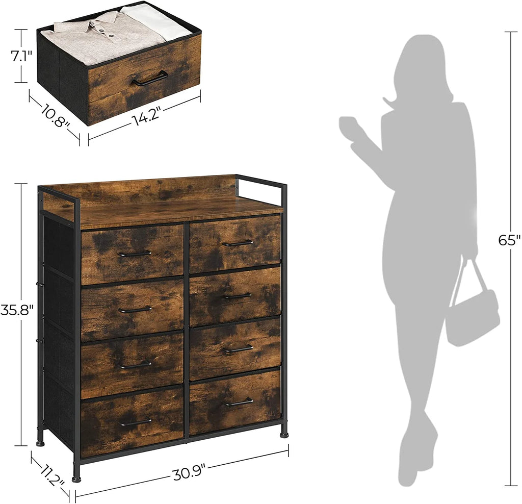 8 Fabric Storage Drawer Dresser with Metal Frame L58213