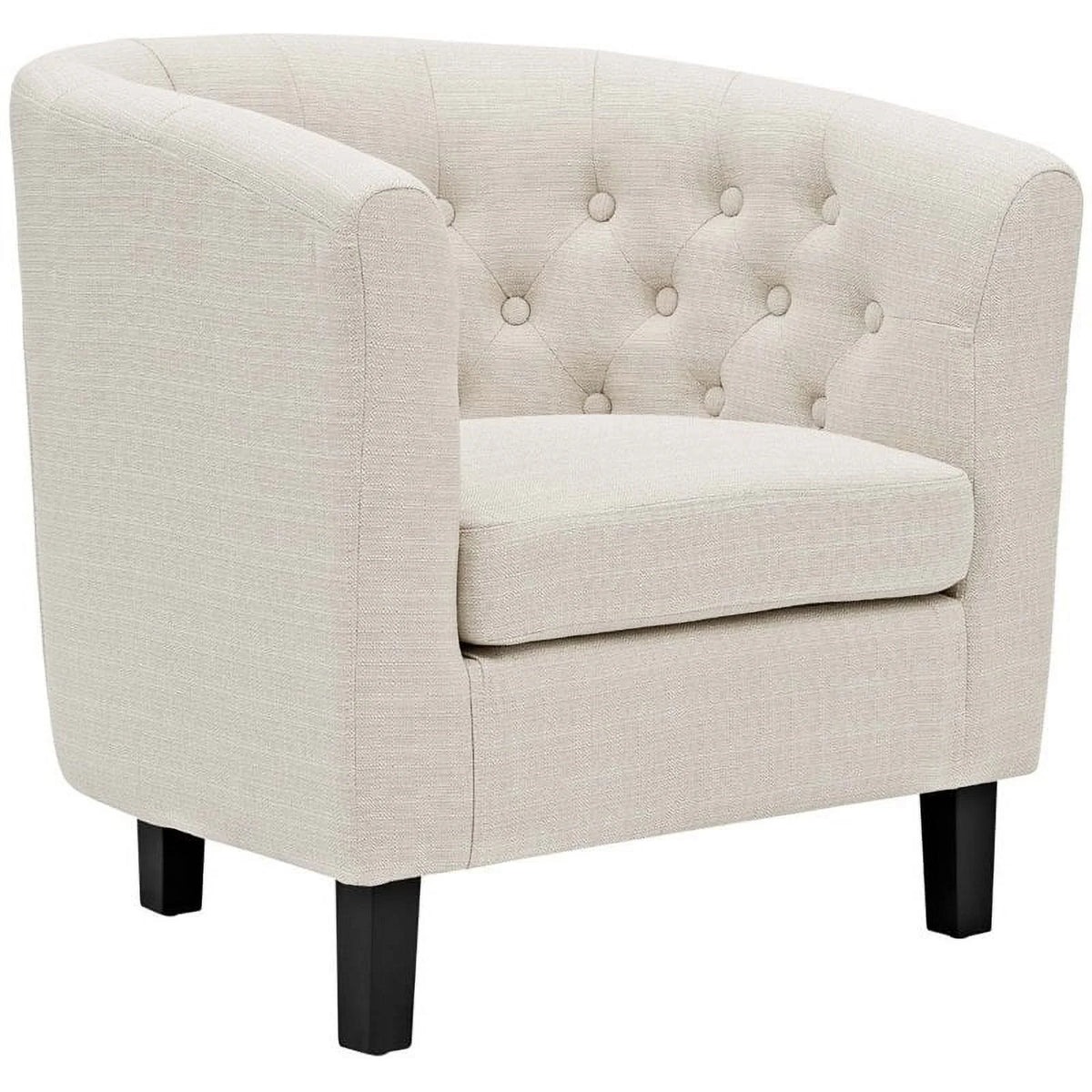 Beige 2 Piece Tufted Polyester Fabric Arm Chair Set G51199