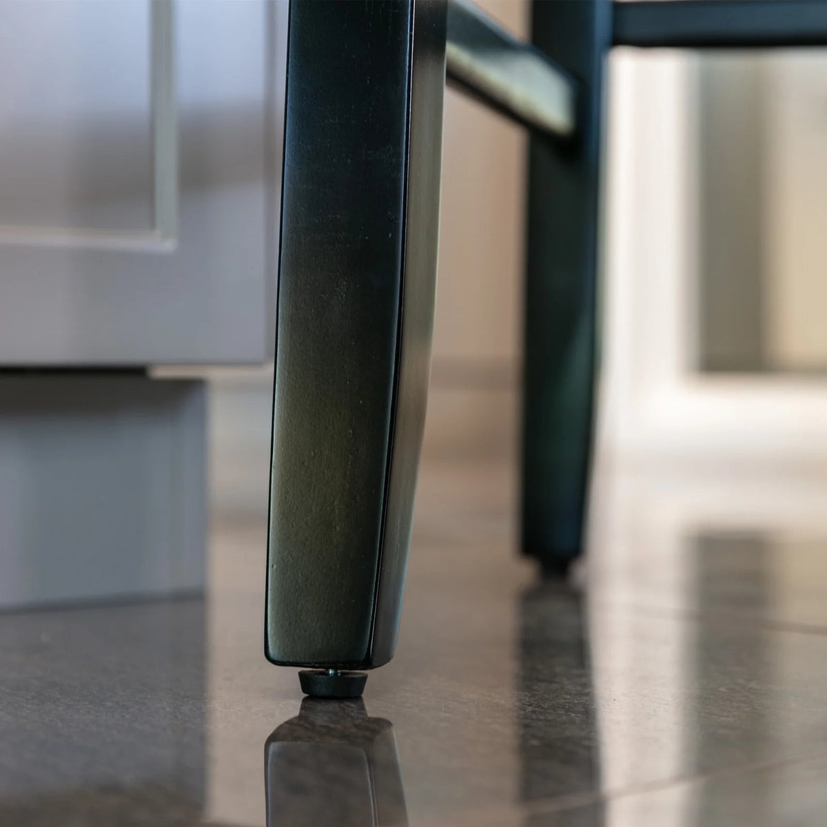 Black Velvet Button Tufted Bar Chairs with Wood Legs, Set of 2 Z61565