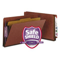 Red Legal Size Classification Folders with Coated Fasteners, 10/Box L769221