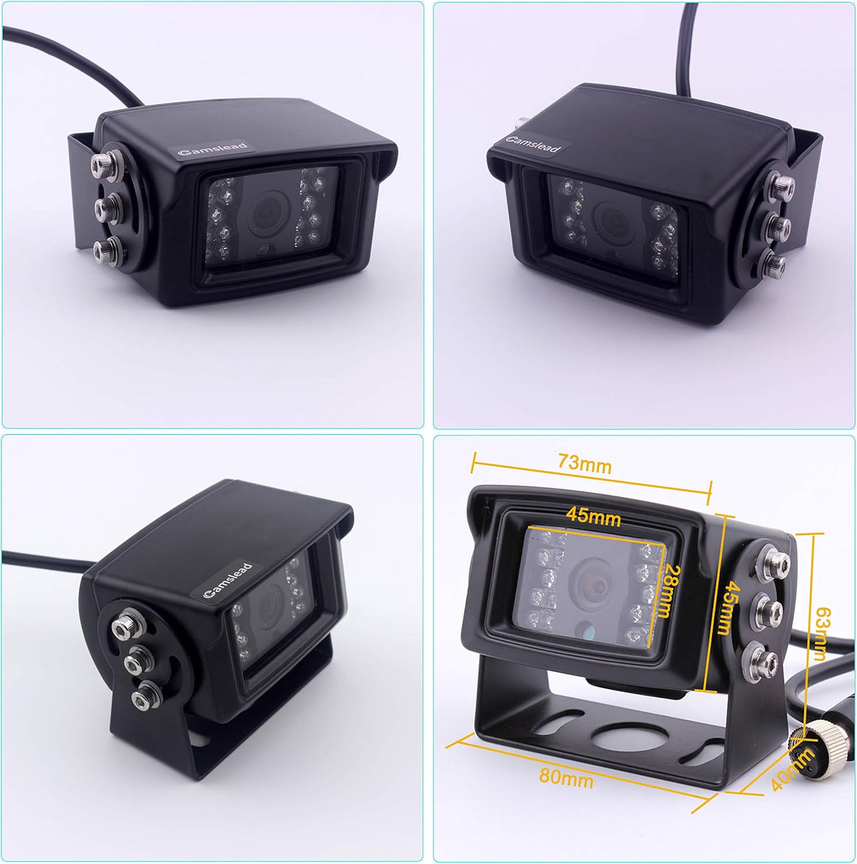 7 inch Quad Split Screen Backup Camera Monitor with DVR Recorder P221