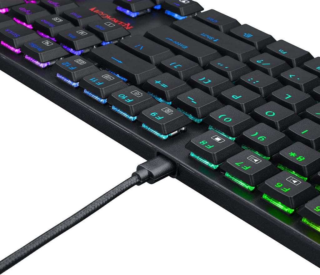 Wireless Bluetooth Mechanical Gaming Keyboard with RGB Backlit Blue Switches D919528