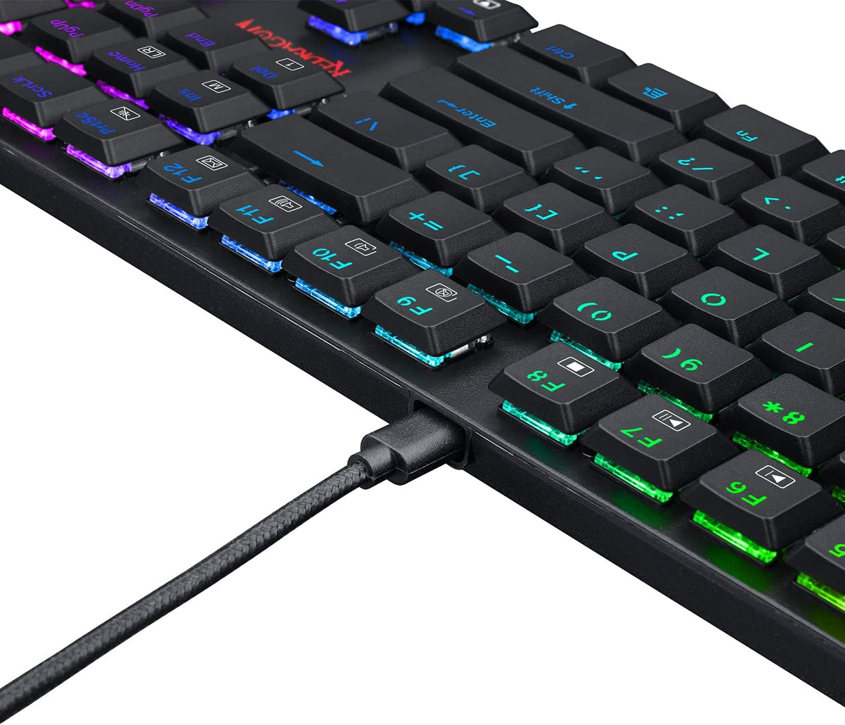 Wireless Bluetooth Mechanical Gaming Keyboard with RGB Backlit Blue Switches D919528