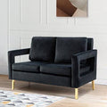 Black Velvet Square Arm Loveseat R275