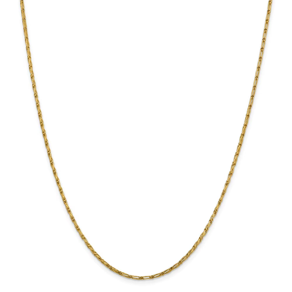 14kt Yellow Gold 1.6mm Diamond Cut Long Link Franco Chain 18 inch E59990