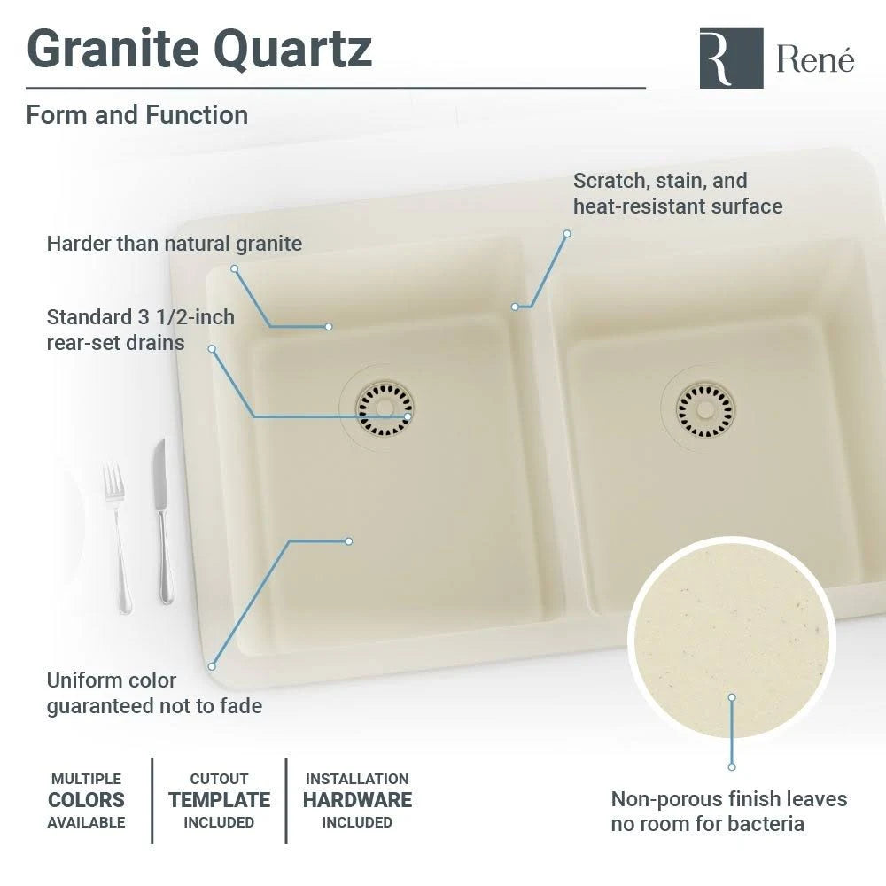 Carbon Topmount Composite Granite Kitchen Sink with Two Grids Z860216
