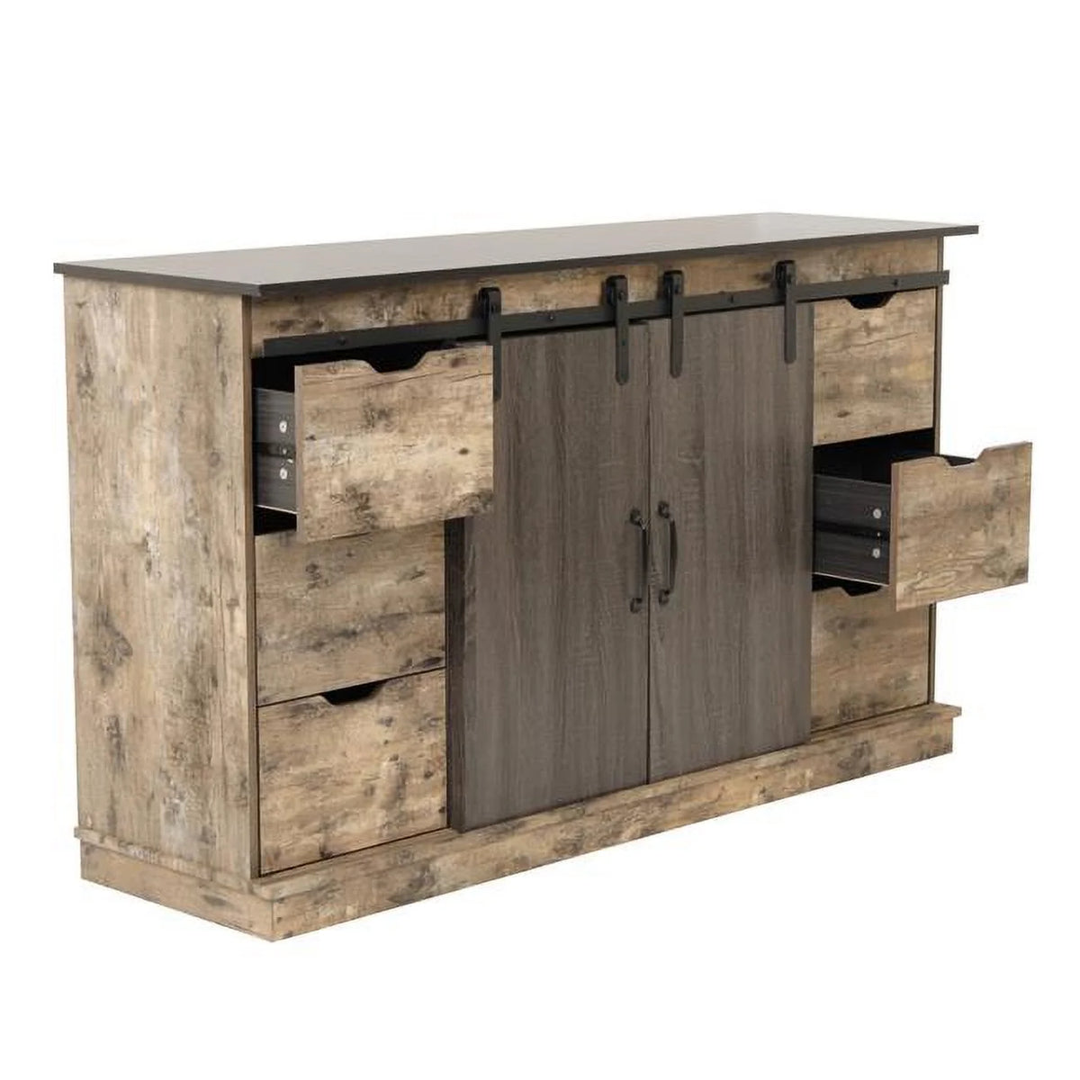 Six Drawer Storage Cabinet with Two Sliding Doors F192281