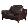 Dark Brown Leatherette Chair with Wooden Legs K8903