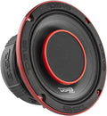 6.5-Inch 2 Way Pro Audio Midrange Speakers with Built-in Bullet Tweeter, 4-Ohms, 450W Max, 225W RMS, Red Metal Mesh Grill, Pack of 2 U261843