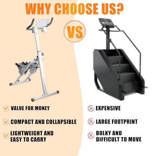 Folding Vertical Climber Exercise Stepper with Handle Y902680