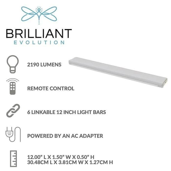 12 inch LED Under Cabinet Light Kit with 6 Bars and Remote Control, White M51059