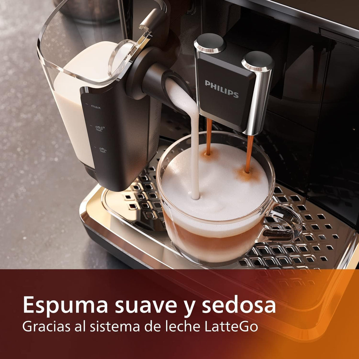 Black Fully Automatic Espresso Machine with LatteGo Milk Frother and Ceramic Grinder U49869