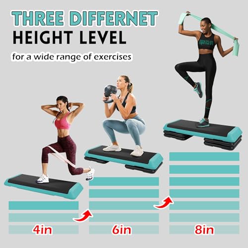 5 Levels Adjustable Height Exercise Step with 4 Stackable Risers M987