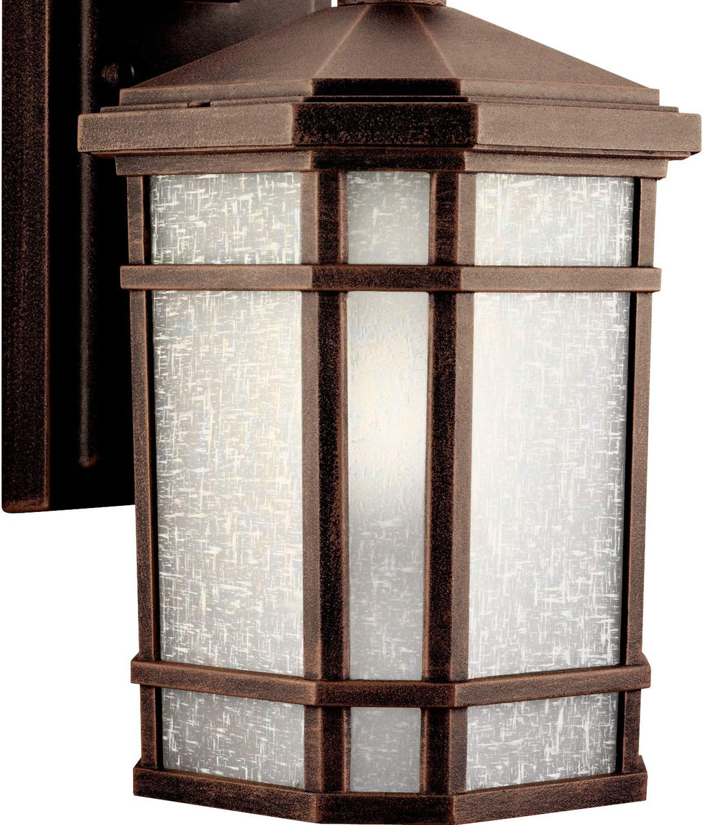 1 Light Outdoor Wall Light with Etched Linen Glass Q688