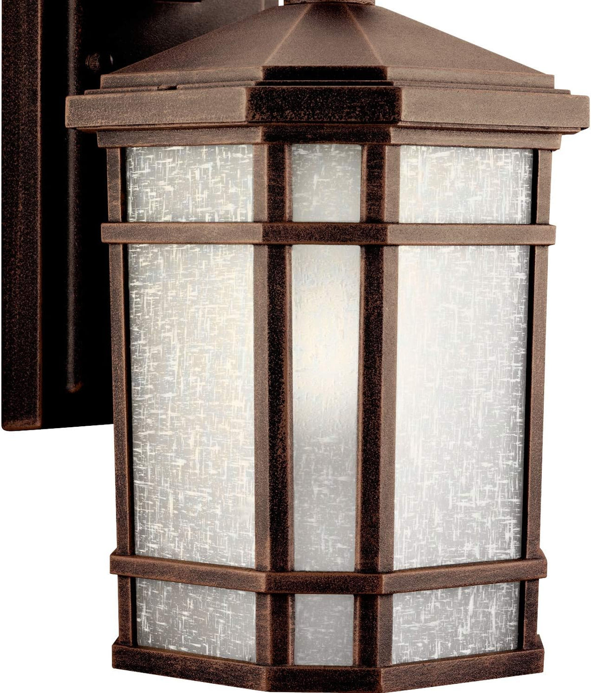 1 Light Outdoor Wall Light with Etched Linen Glass Q688