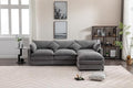 Beige U Shaped Modular Sectional Sofa with Double Chaises and 4 Pillows F162166