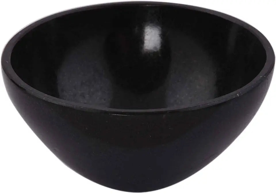 Handmade Carved Black Tourmaline Stone Bowl C558
