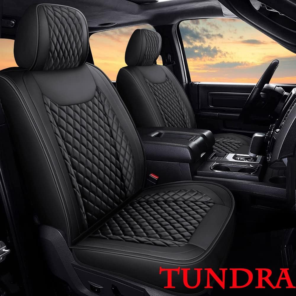 Black Waterproof Leather Car Seat Covers Full Set K90089