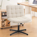 Beige Armless Swivel Ergonomic Office Chair L623