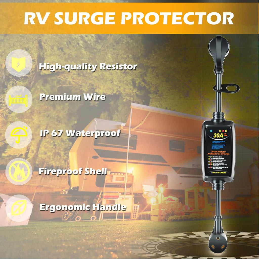 30A Portable RV Surge Protector with Circuit Analyzer R53572