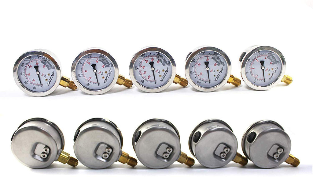 Hydraulic Pressure Test Kit with 5 Gauges, 5 Test Hoses, 13 Couplings and 14 Tee Connectors L363848