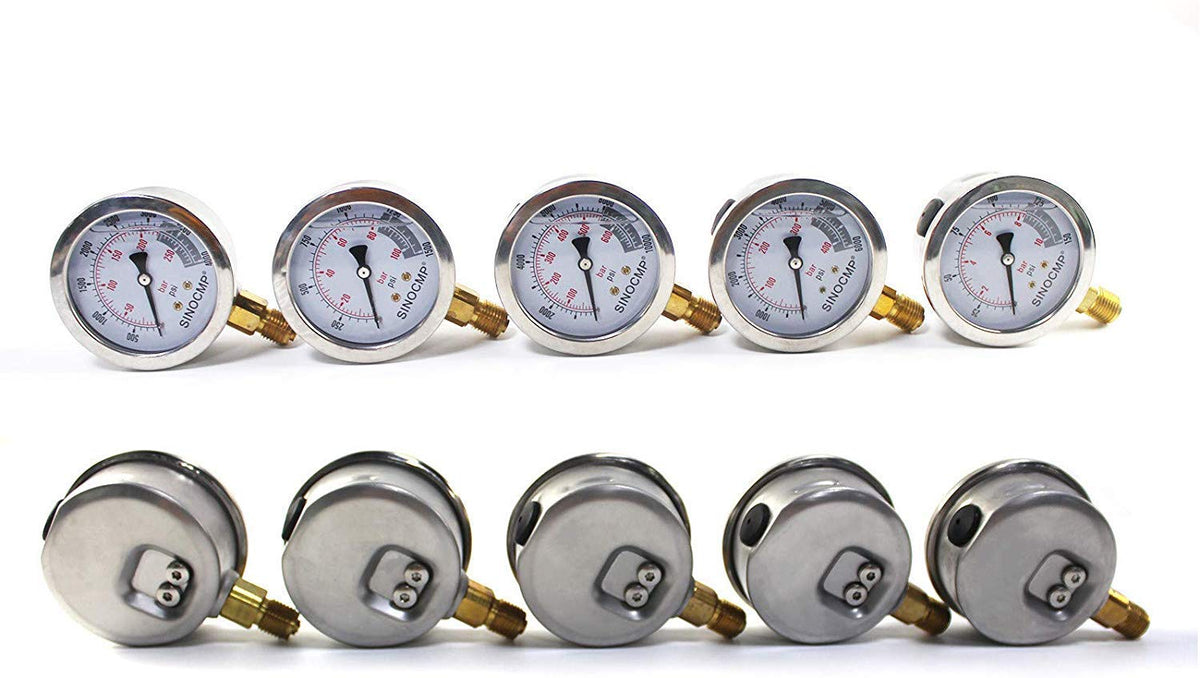 Hydraulic Pressure Test Kit with 5 Gauges, 5 Test Hoses, 13 Couplings and 14 Tee Connectors L363848