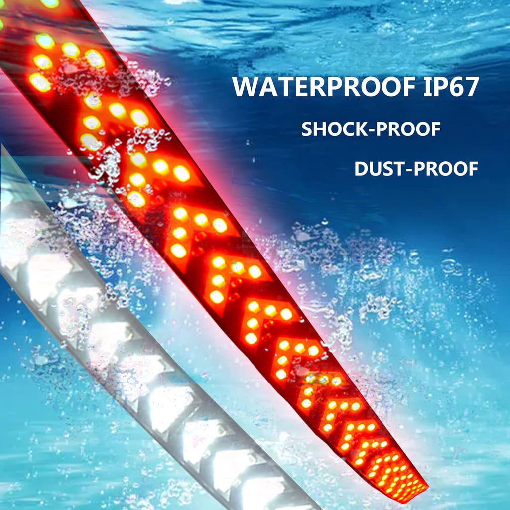Red & White 5 Row LED Tailgate Light Bar Pack of 2 T1885