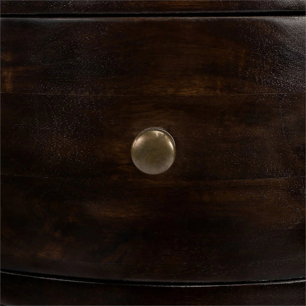 Dark Brown Mango Wood End Table with Storage Set of 2 Y673