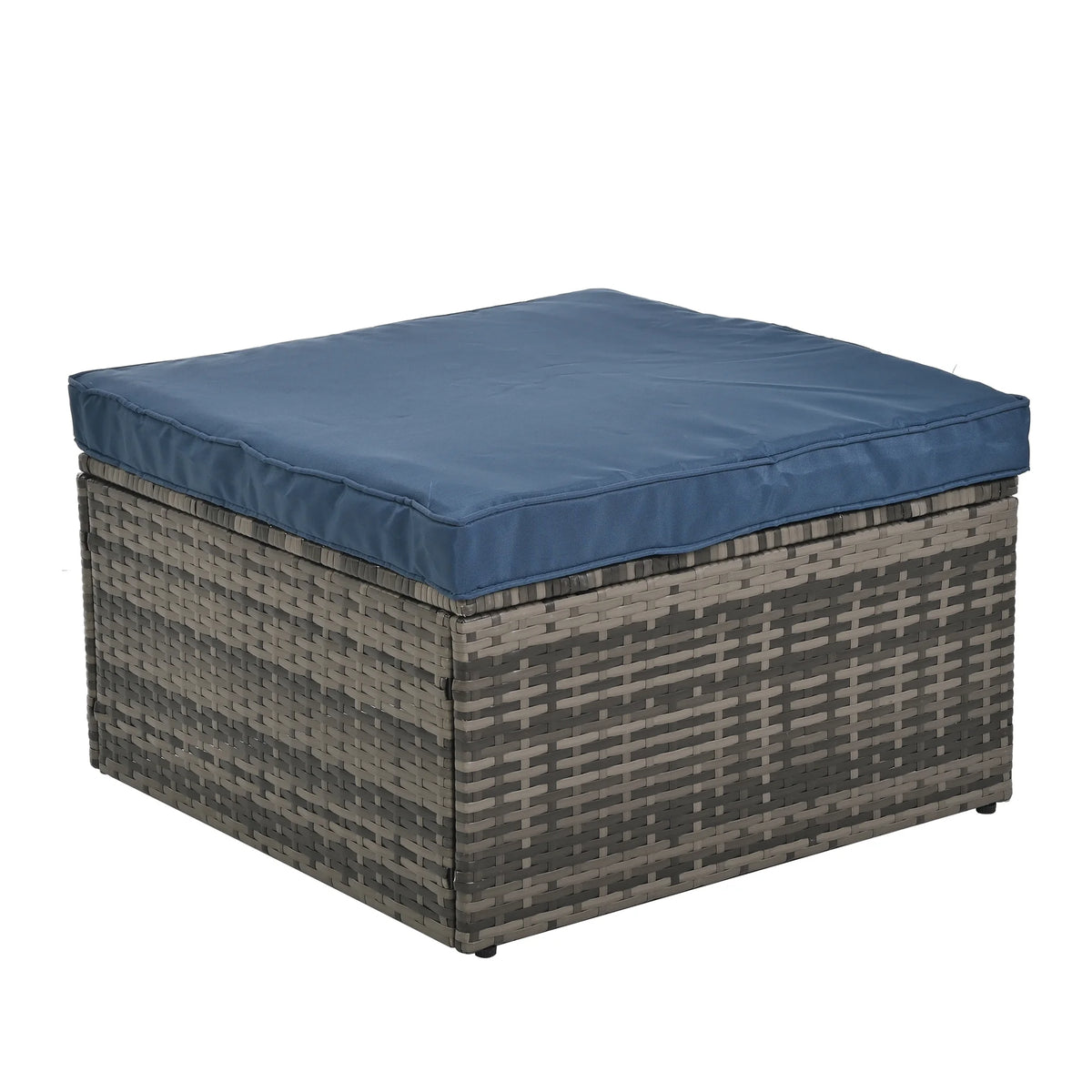 4 Piece Wicker Patio Furniture Set with 2 Ottomans & Coffee Table C53319