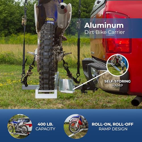 Lightweight Aluminum Motorcycle Hitch Carrier with Loading Ramp L48179