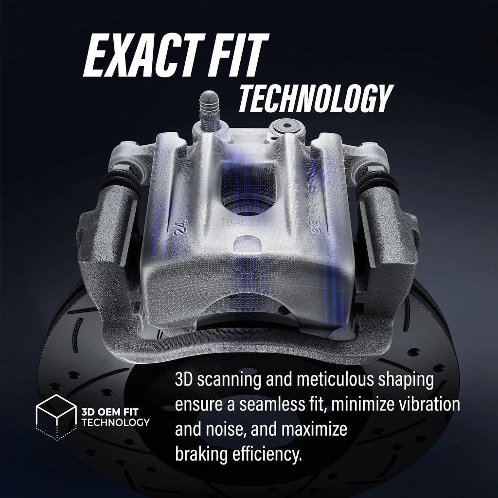 Front Disc Brake Caliper Coated Rotors And Ceramic Pads Kit S792