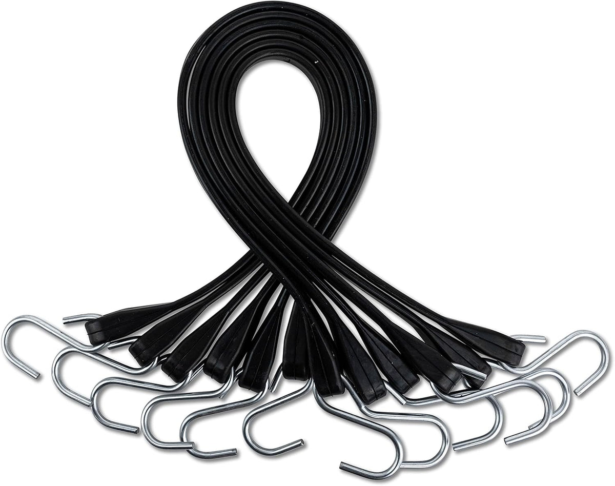 50 Pack 41" EPDM Rubber Tarp Straps with Crimped Hooks F855118