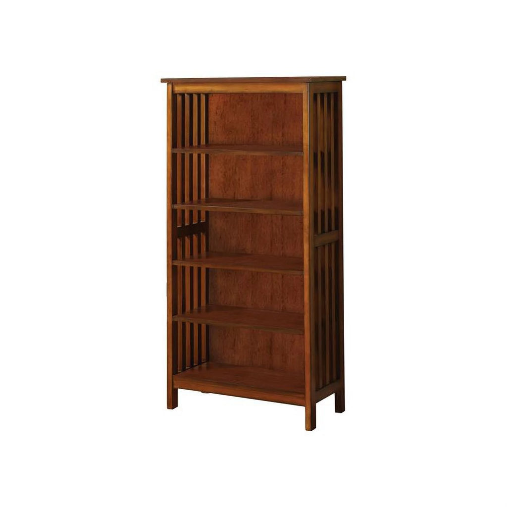Antique Oak 5-Shelf Wood Bookcase D343957