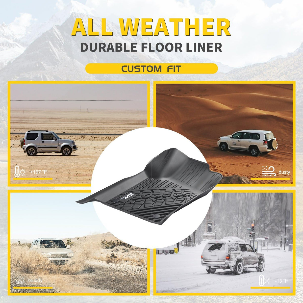 Black Floor Mats with Front Carpet Mats B5485
