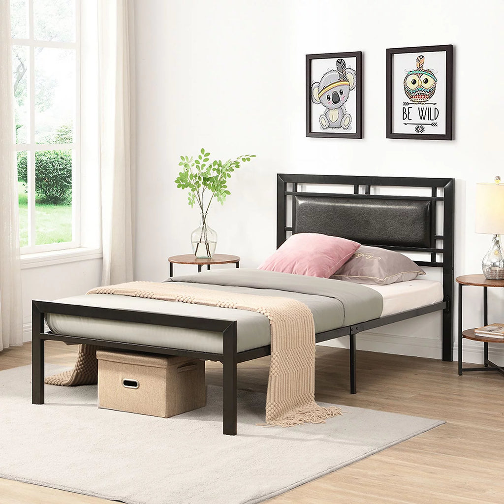 Twin Size Black Metal Bed Frame C6299